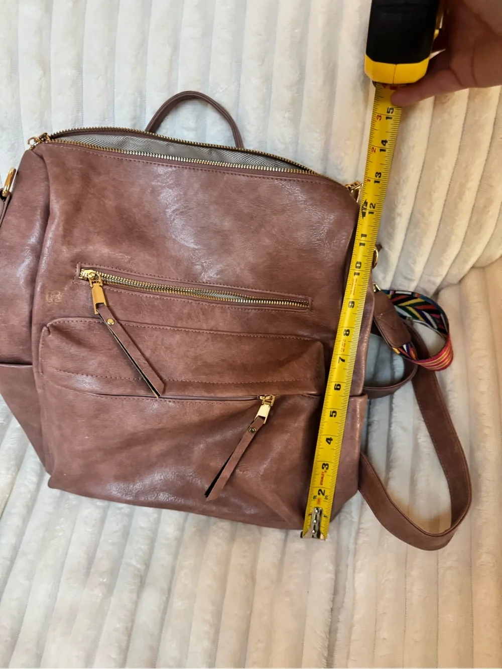 Classic Dusty-Rose colored Leatherette Convertible Women’s Backpack Tote
